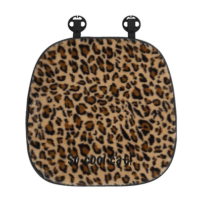 Cartoon Car Seat Cushion, Winter Warm and Plush, Car Seat Cushion, Cross-Border Leopard Print, High-End Car Seat Cover (Seat cushion, seat cover) - rabbit-fur-leopard-print-cat-cushion-front-row