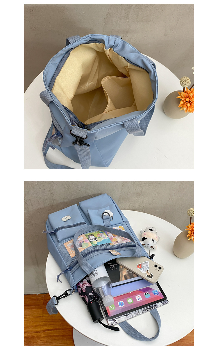 Large-capacity Japanese-style single-shoulder canvas bag for girls, versatile crossbody, ins, a tote bag for junior high school students' classes, and a schoolbag for after-school tutoring undefined
