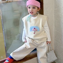 女童针织马甲2025秋季新款韩版无袖毛衣中小儿童童装洋气百搭背心