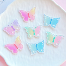亚克力蝴蝶diy贴片发饰片片饰品配件手机壳贴饰DIY发夹盖配件材料