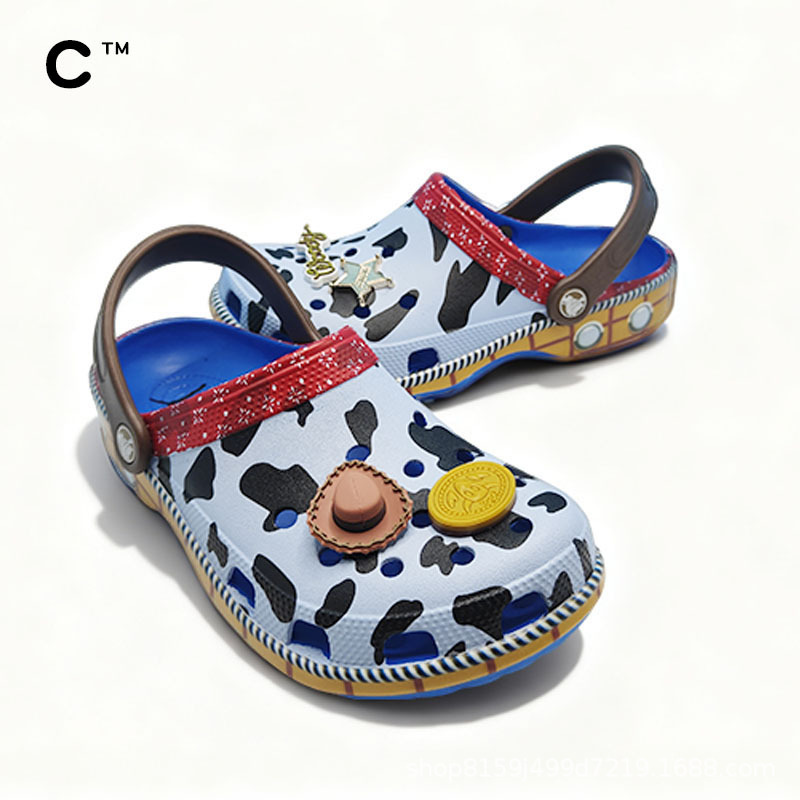 Cross Cow Woody Croc Shoes Toy Story Co-Branded Cartoon Breathable Eva Wear-Resistant Casual Beach Shoes