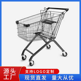 100升超市手推车理货车商场购物车仓库家用便利店买菜车100L黑钻