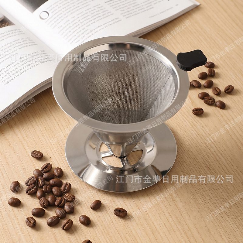 304 Stainless Steel Coffee Drip Filter, No Need for Filter Paper, Commercial and Household Use, Ultra-Fine Filter Mesh, Coffee Filter Funnel, Customizable