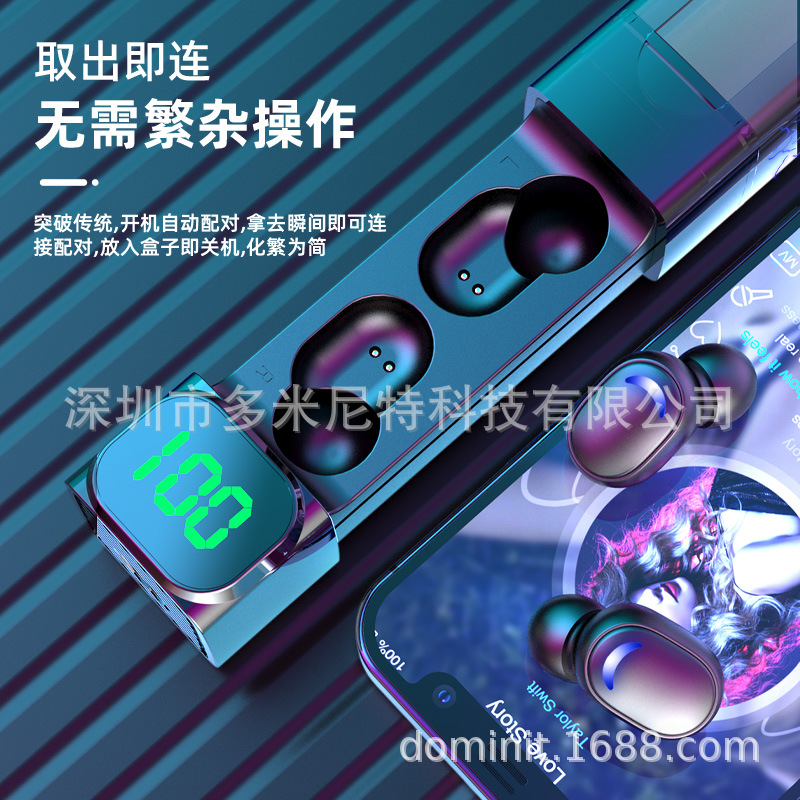 Auriculares Bluetooth E50 reducción de ruido inalámbrico en la oreja auriculares deportivos grieta Luz de respiración TWS auriculares para juegos