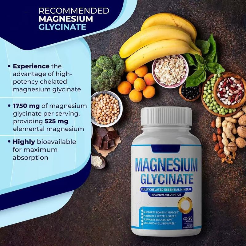 现货直销90粒甘氨酸镁胶囊Glycine magnesium capsules跨境热销|undefined
