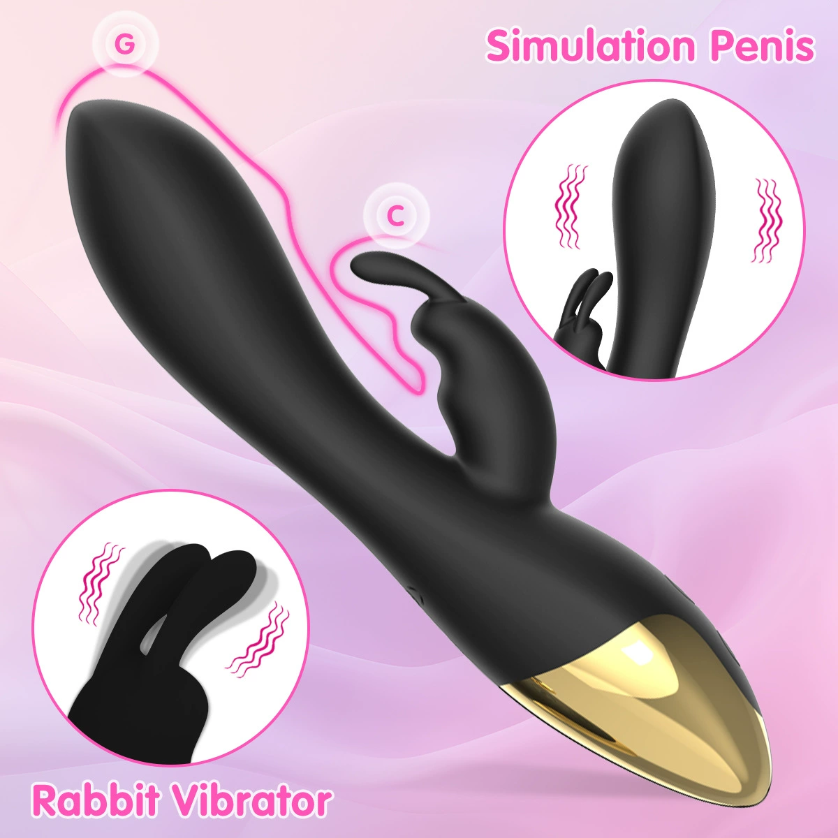 Оптовая Продажа с фабрики Женский Секс голова кролика двойной вибратор Электрический прибор товары секса женская мастурбация в наличии