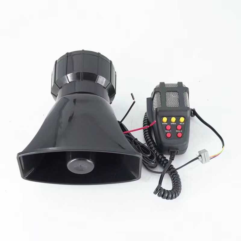 Car Horn 12V 100W Seven-Tone Alarm Megaphone Square Mouth Horn Motorcycle Horn Car Modified Multi-Tone Megaphone