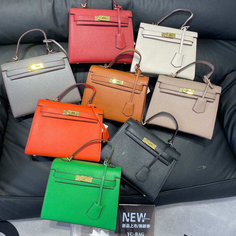 Orange Kelly Handbag 2026 New Model European and American Retro Fashion Women's Second-Generation Mini Factory Direct Sales Cross-Border