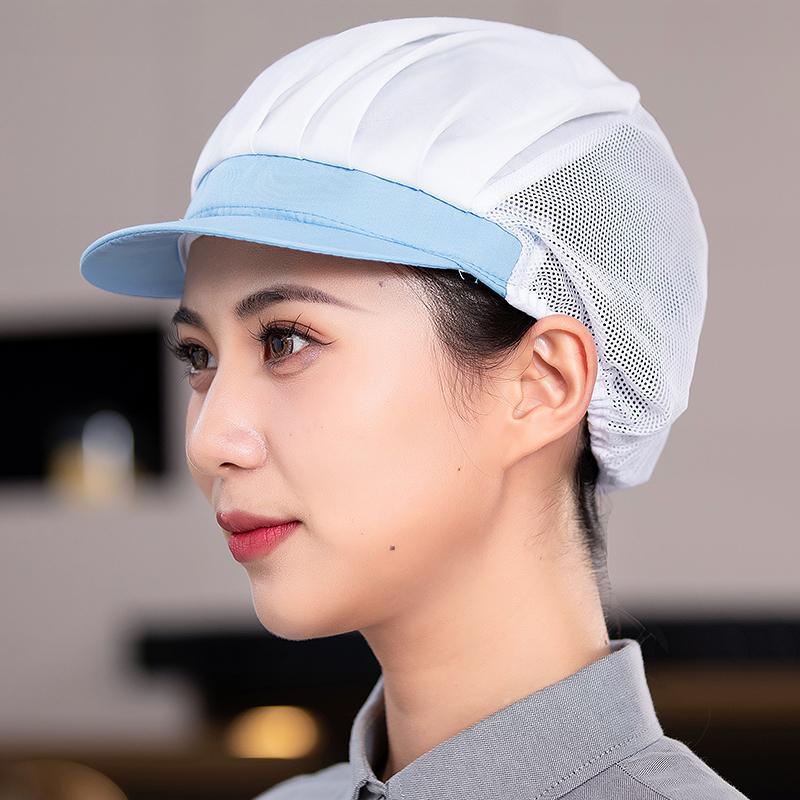Taller de fábrica de alimentos transfronterizos sombrero de trabajo fábrica de catering comedor cocina sombrero de cocinero a prueba de polvo a prueba de aceite malla de ventilación