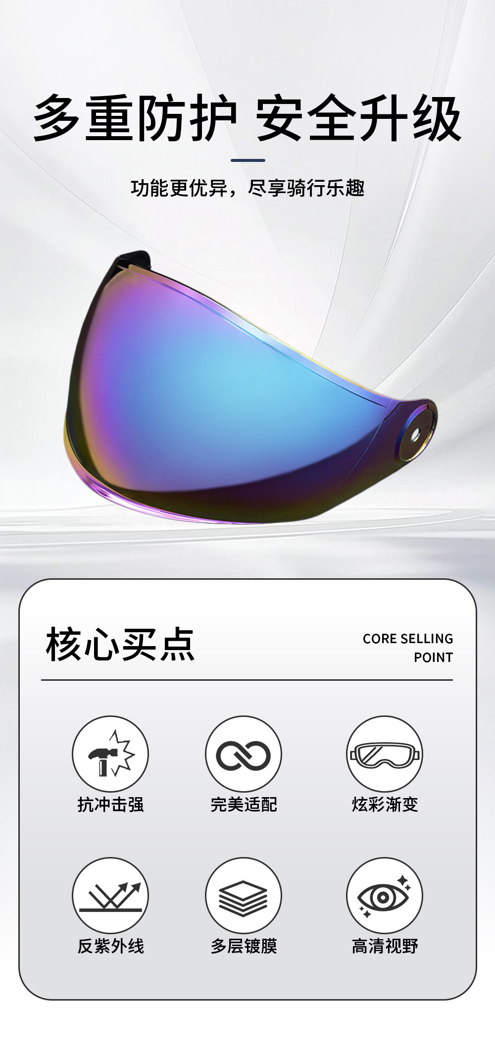 Helmet Lens V15B Is Compatible with Axxis' Square Day and Night Universal Lens Helmet Accessories and Provides Uv Protection