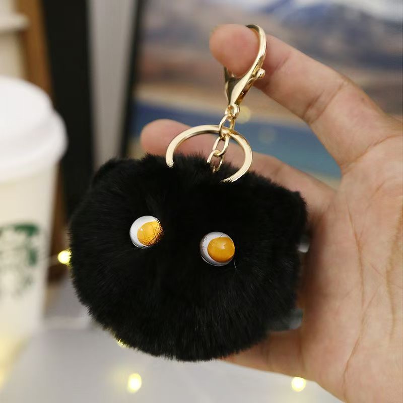 Gato de carbón nuevo colgante de peluche hecho a mano gatos ligeros llaveros lindos bolsas escolares colgante regalo creativo