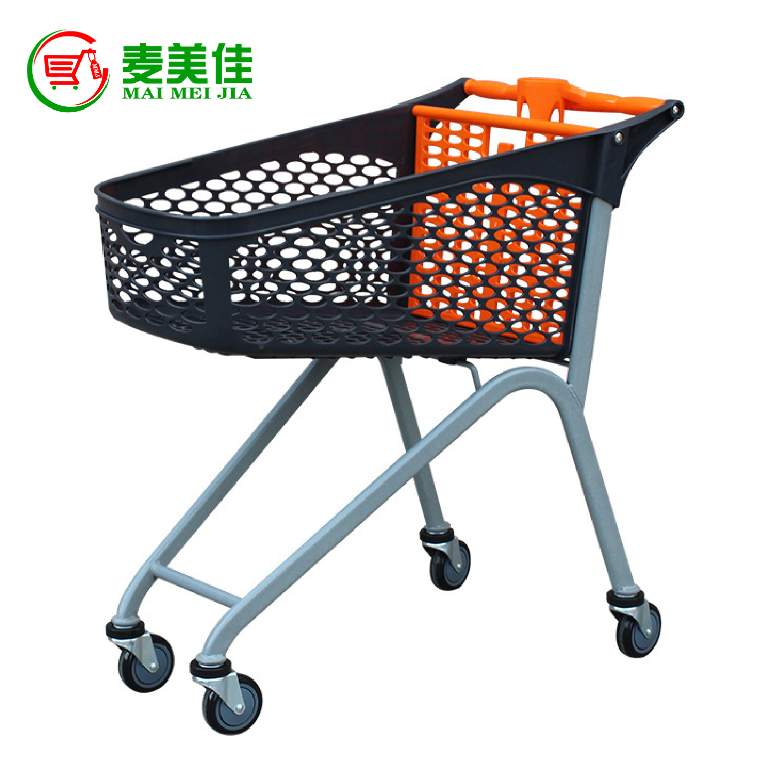 MJ-SPT09 供应新款塑料购物车 高底脚塑料购物手推车 颜色可选