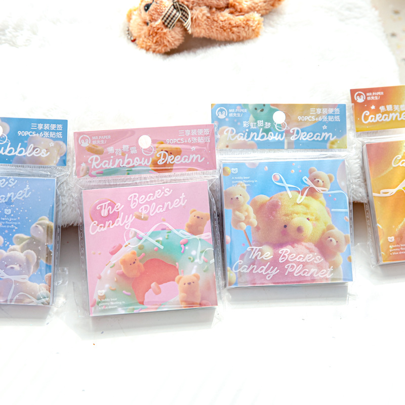 Papel Sr. San Xiang Packing N veces pegado Panda Planet serie encantador mensaje de viento post-it notes papel de material de contabilidad