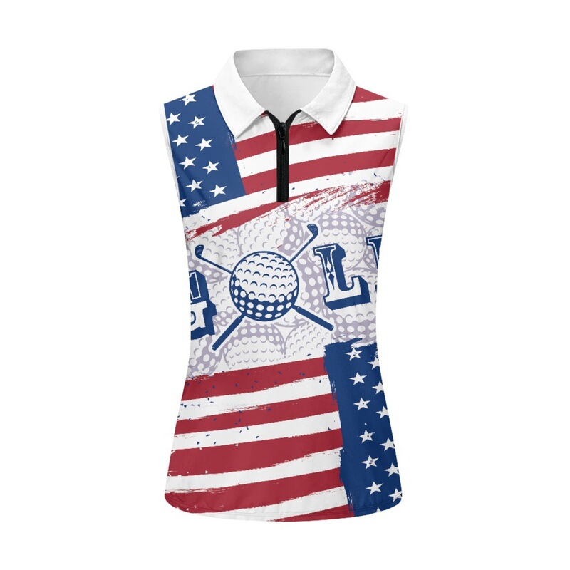 ebay Independent Station Hot Sale Golf Class Pattern One Custom Sports Fashion Sleeveless Women's Shirt