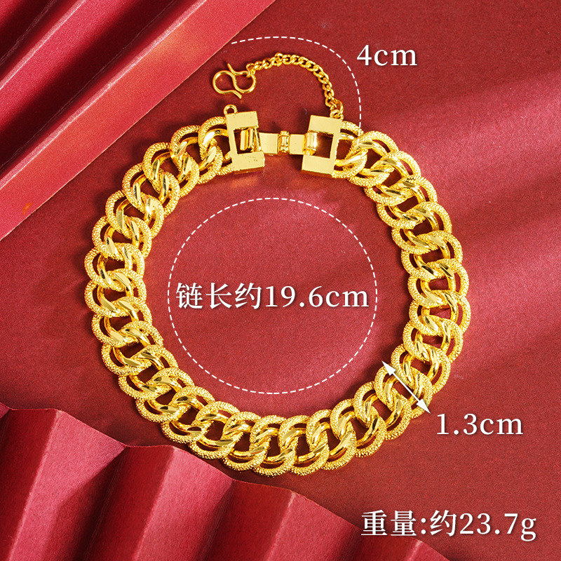 Brazalete de oro de oro vietnamita pareja de hombres y mujeres personalidad exagerada Europa y América accesorios joyas transfronterizas del sudeste asiático nuevos productos