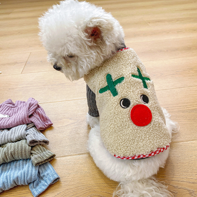 モヘアベスト-ベージュヘラジカ