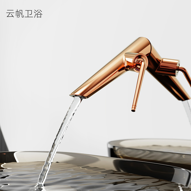 All-Copper Concealed Basin Faucet Hot and Cold Wall-Mounted Basin Faucet Simple Concealed Faucet Normcore Creative Designer Model