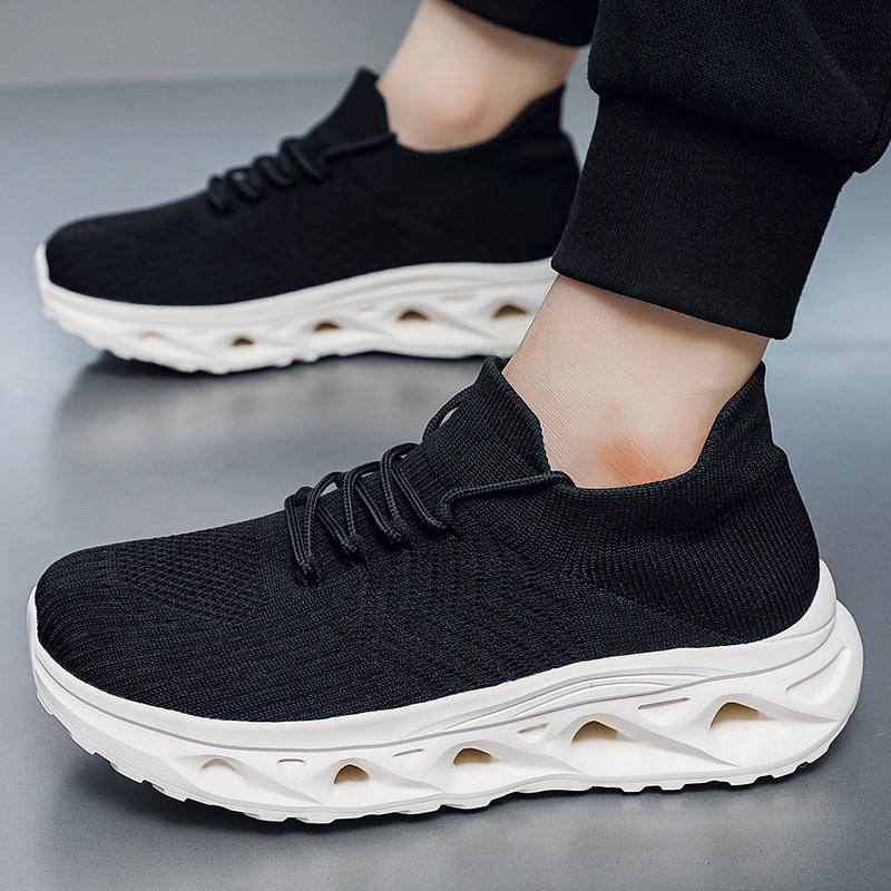 Popular Cross-border Plus-size Men's New Mesh Breathable Walking Shoes, Lightweight Height-increasing Thick-soled_vogvips.com