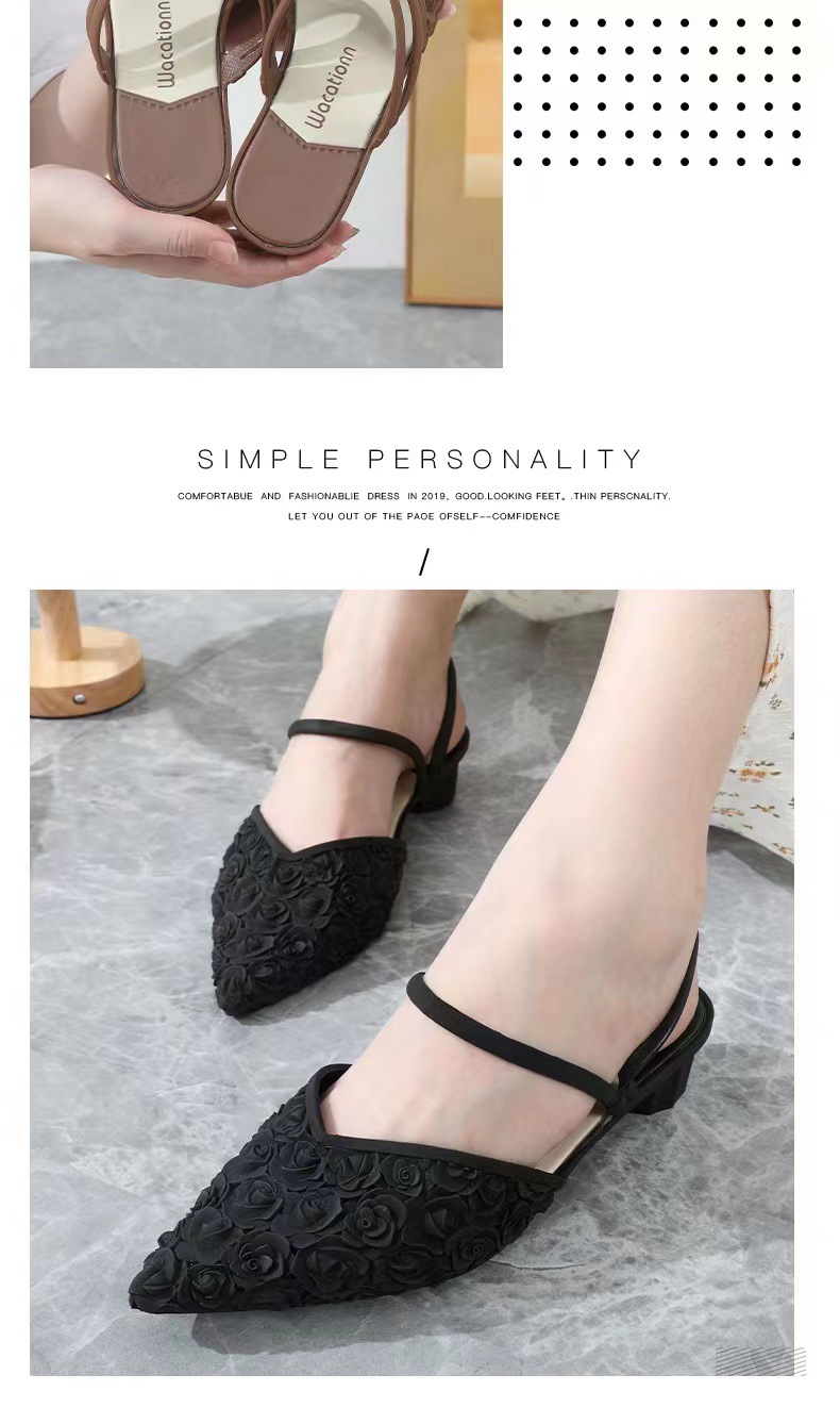 Damen On Mid Chunky Block Heels Sandalen Schuhe Low Heel Sliders Sandalen Externer Verschleiß Slip Bequem_voghion.com