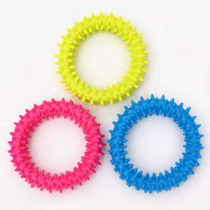 Amazon TPR perro juguete de goma anillo de espina resistente a los mordiscos juguete de peluche Golden Retriever molar suministros para mascotas