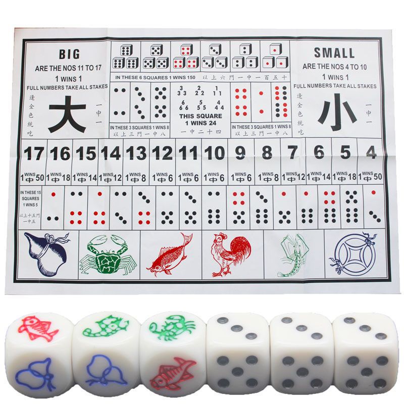 Digital size points drawing fish shrimp crab bet size dice set Bo entertainment bet sieve clock dice