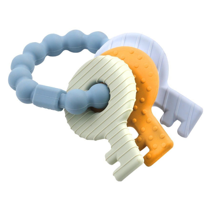 Bebé de calidad alimentaria silicona teether pulsera mordida clave música calmante dientes molares palo artefacto madre y bebé Venta caliente