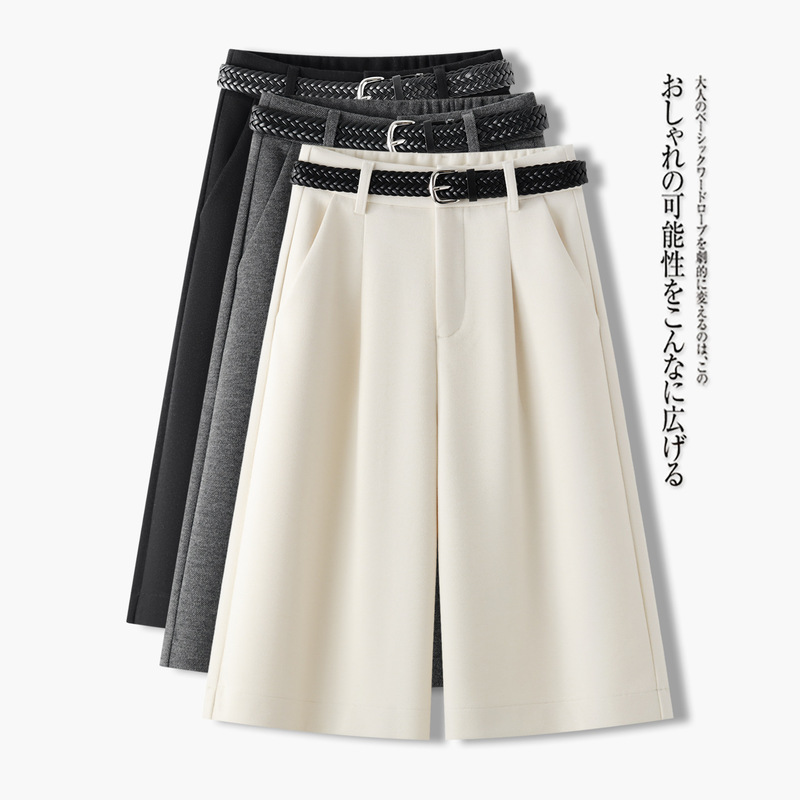 Comfortable Women's Wide-Leg Pants for Autumn and Winter 2025, New Style, Fleece-Lined, Thickened, Woolen Straight-Leg Pants Comfortable Women's Wide-Leg Pants for Autumn and Winter 2025, New Style, Fleece-Lined, Thickened, Woolen Straight-Leg Pants