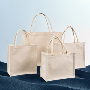 Canvas Bag in stock Unprinted Custom Handheld Cotton Bag Hand-painted DIY Bleaching Enameled Linen Bag Custom Printed Logo