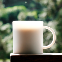 德化羊脂玉白瓷冰种玉瓷马克杯哑光磨砂陶瓷茶杯水杯咖啡带盖大幅