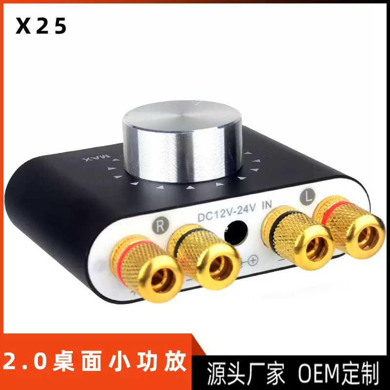 跨境专供 X25蓝牙小功放12V-24V数字功放机100W耳机功放耳放