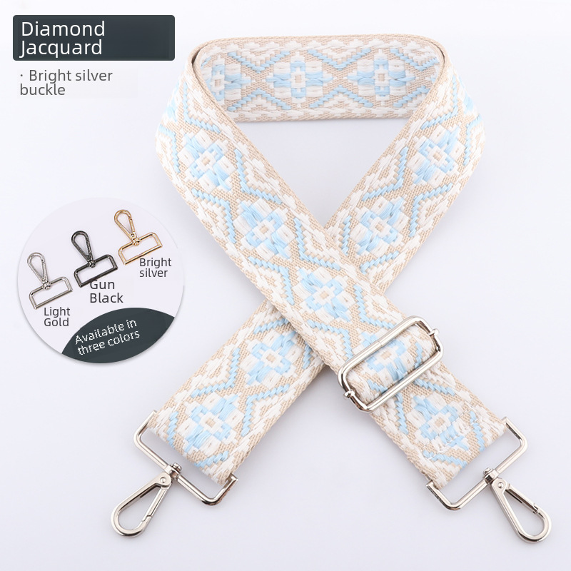 New Diamond Jacquard Bag Shoulder Strap Free Shipping Crossbody Adjustable Shoulder Strap Cross-Border 5cm Wide Shoulder Strap Bag Strap