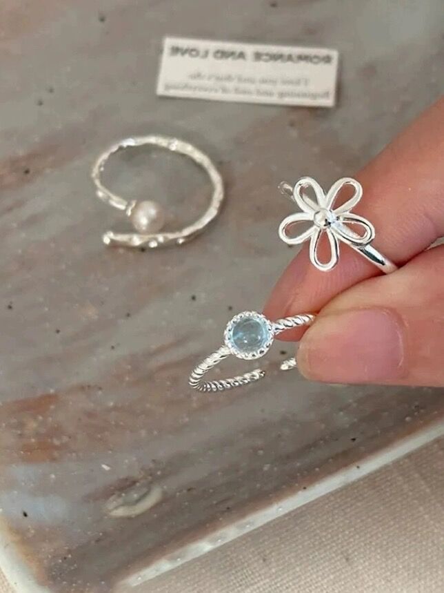 1g Weight Open Rings Classification Adjustable Ring Size 1 Piece Quantity Daily, Date Occasion 925 Sterling Silver Material Geometric Pattern All Seasons Season Women's Gender Simple Style, Classic Style Style 1 Piece 925 Sterling Silver Geometric Open Rings 3