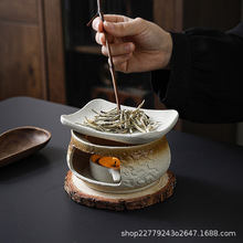 粗陶白色手作日式烘烤炉陶瓷熏香雪松香薰炉烤茶炉桌面蜡烛温茶炉