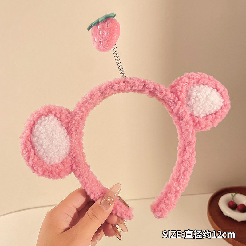 Otoño y invierno peluche bandeja de cabello lavado de la cara aplicación máscara especial de prensado bandeja de cabello paquete de cabello pato amarillo dibujos animados toque de cabello agujero de cabello