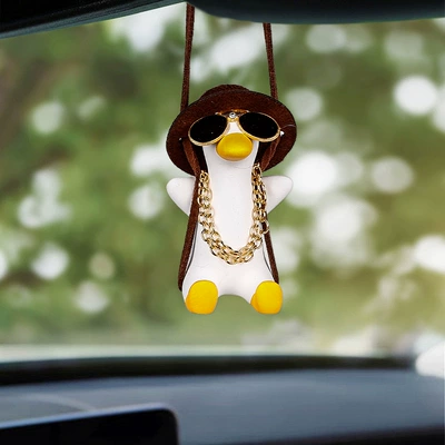 Car Interior Decoration Cross-Border Trade Car hanging - white-slim-sunglasses-necklace-coffee-hat-style