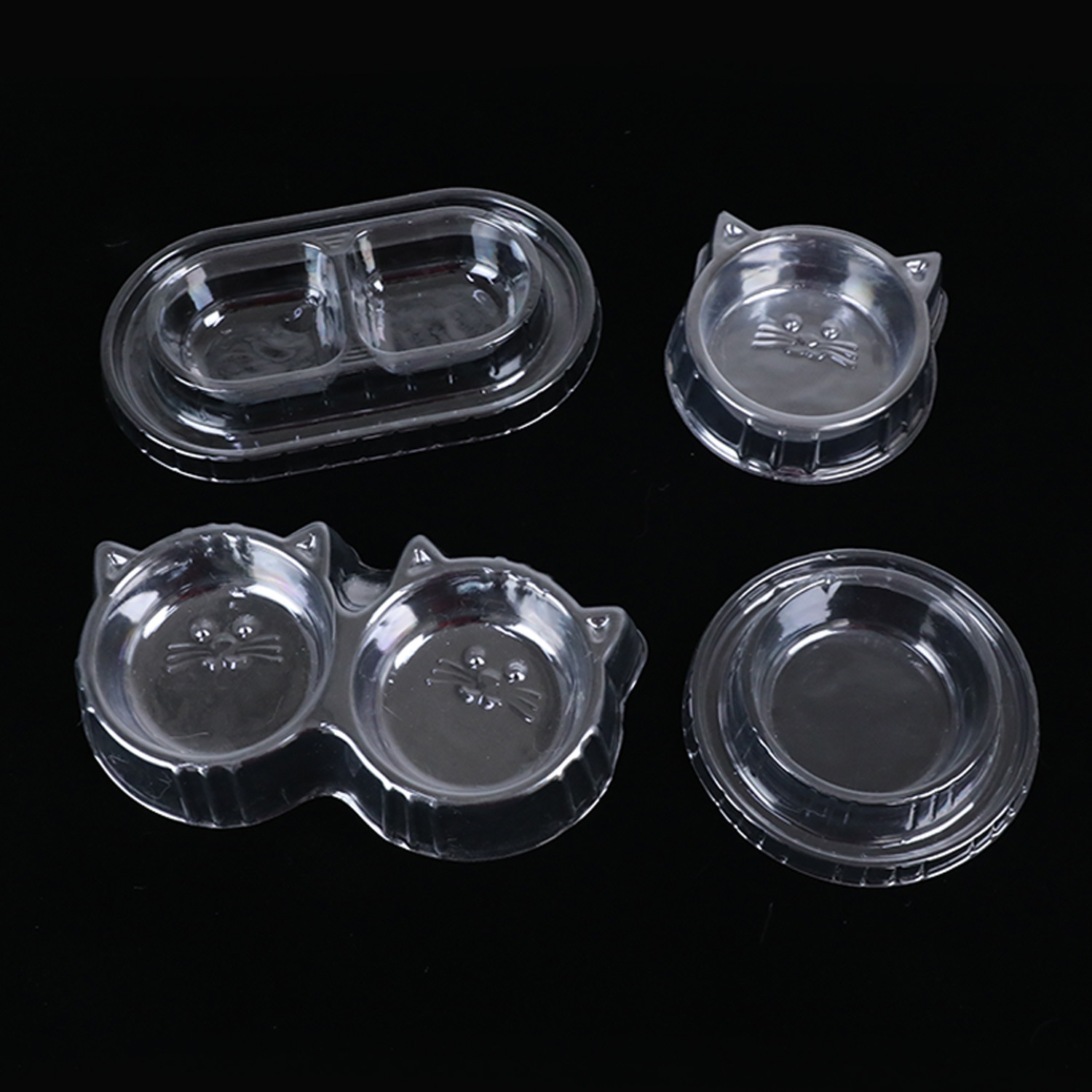 Tazón para perros PET cara de gato perezoso desechable anti-hormiga Tazón individual Tazón de comida para gatos Alimentación conveniente Agua Tazón doble Tazón para gatos