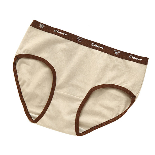 Women's pure cotton underwear, women's pure cotton antibacterial summer thin mid-waist girl's soft, breathable and skin-friendly briefs