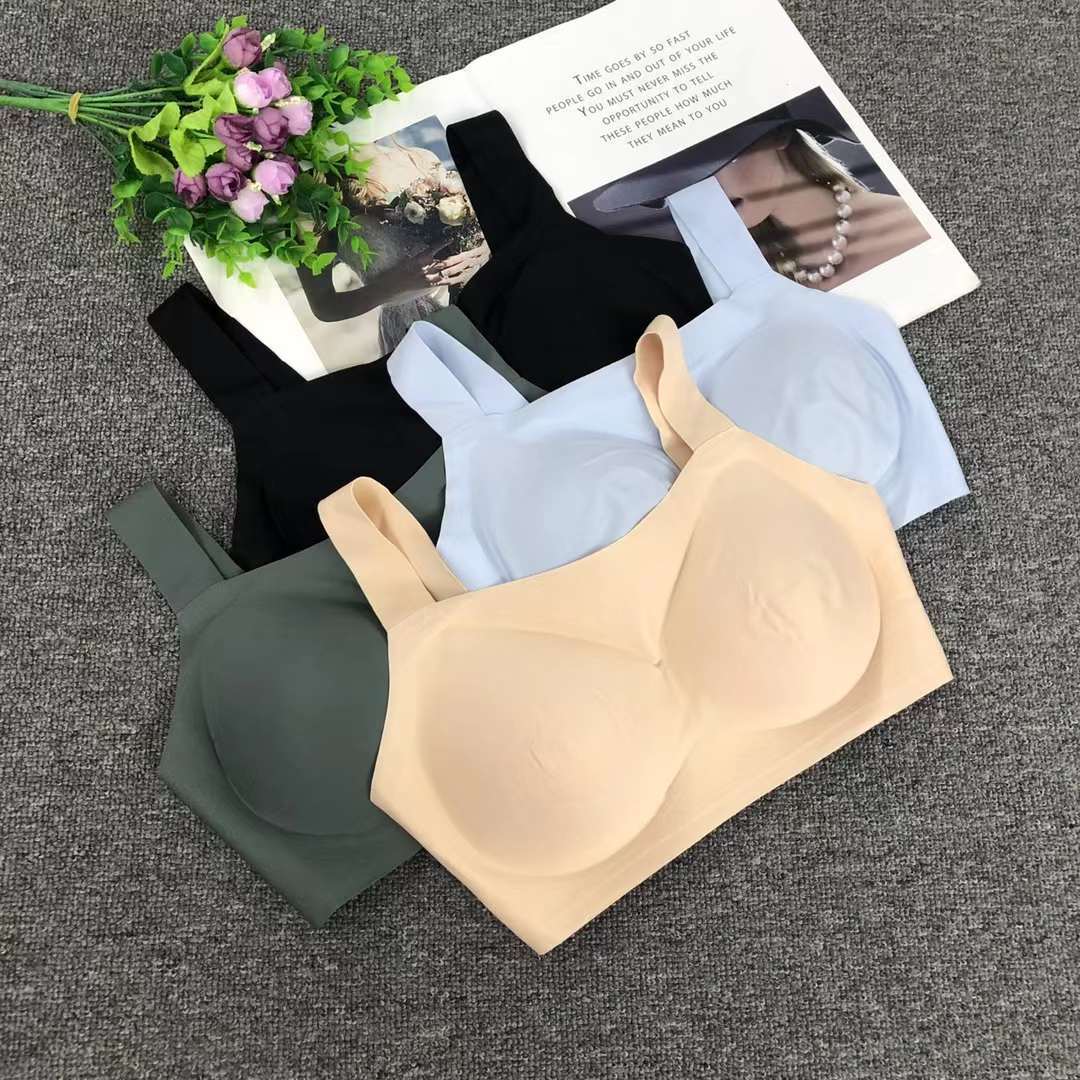 Nueva brillante ropa interior sin costuras de espesor medio de alta calidad push up multi-color multi-tamaño sujetador inalámbrico al por mayor