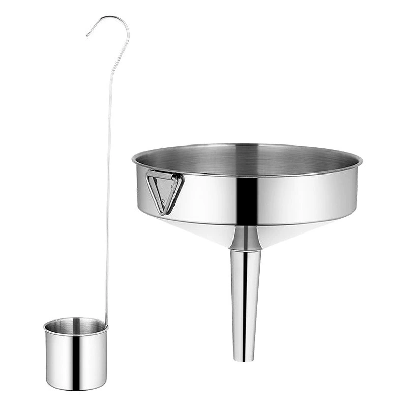 Воронка из нержавеющей стали, утолщенная, большого диаметра, для масла и вина, различные размеры, для дома и коммерческого использования, треугольная, металлическая воронка для розлива.