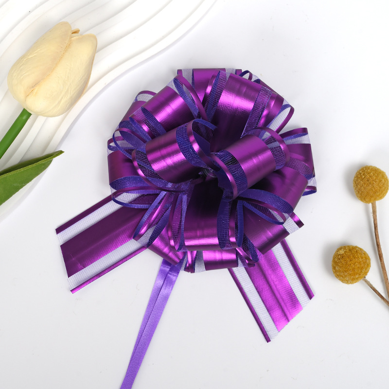 Comercio exterior transfronterizo 30 tamaño medio mate color metálico ajuste de nieve bola de flores regalo de Navidad embalaje de flores tiradas cinta de color