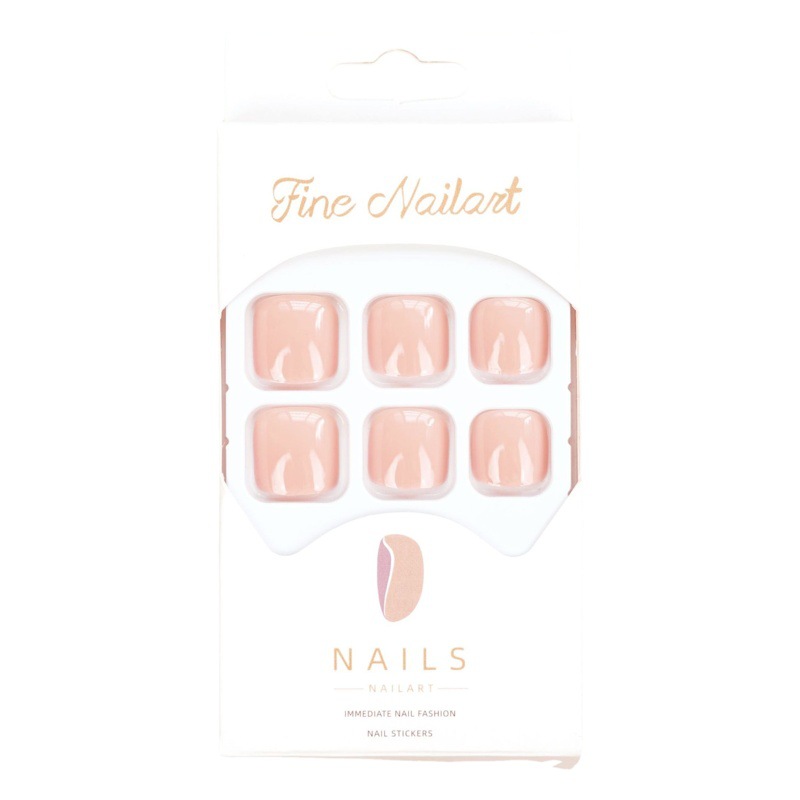 J-52 M skin color toe nail cross-border fake nail wear nail sticker finished product 24 nail pieces wholesale