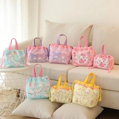 日系大容量卡通小拎包便當包束口手提飯袋抽繩化妝便攜式小包