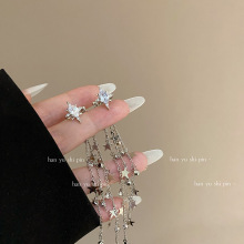 超仙闪钻星星长款流苏耳夹女甜美小众轻奢高级感百搭无耳洞耳骨夹