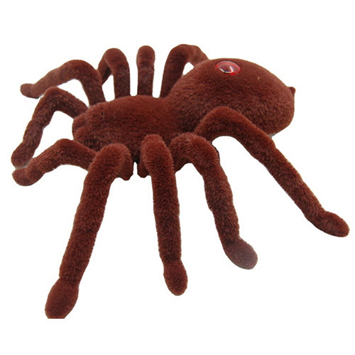 Fun and fun infrared remote controlled spider scary toy Halloween trick high simulation sticky fur crawling wolf spider