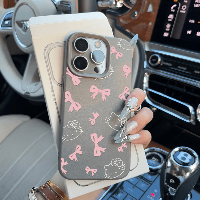 Butterfly KT cat for Apple 16 mobile phone case iphone15/14 litchi pattern 13 fresh 12 simple 11 creative X Butterfly KT cat for Apple 16 mobile phone case iphone15/14 litchi pattern 13 fresh 12 simple 11 creative X