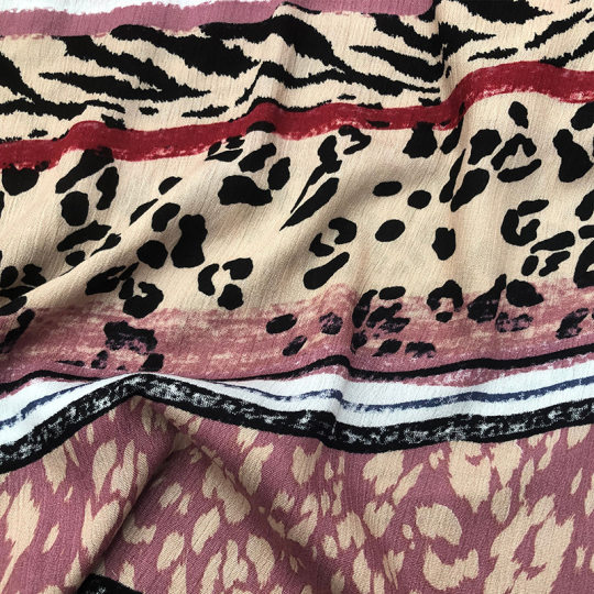 Factory new 30 PCs rayon crepe fashion animal print leopard pattern printed fabric dress clothing fabric
