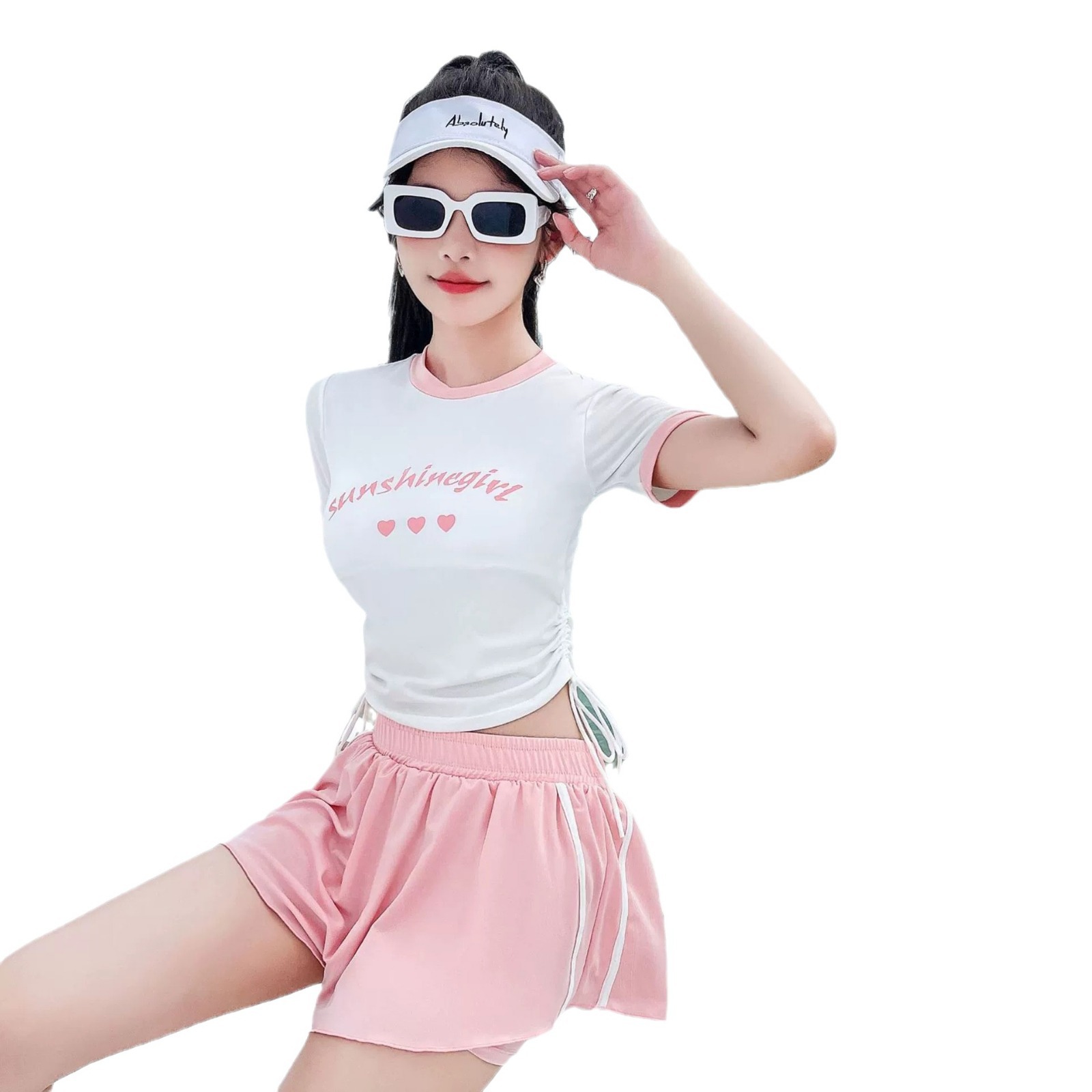 Traje de baño transfronterizo para mujer 2025 nuevo traje de baño de vacaciones de boxer deportivo de dos piezas dividido delgado y delgado para estudiantes