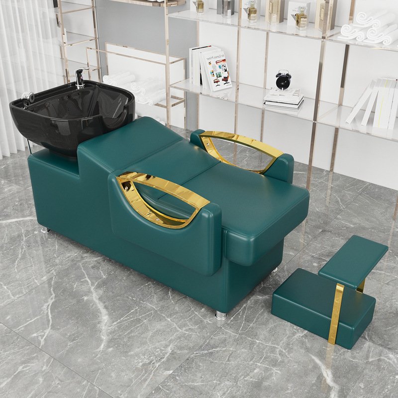 Barrazos verde oscuro dorado pedal alto - lavabo negro