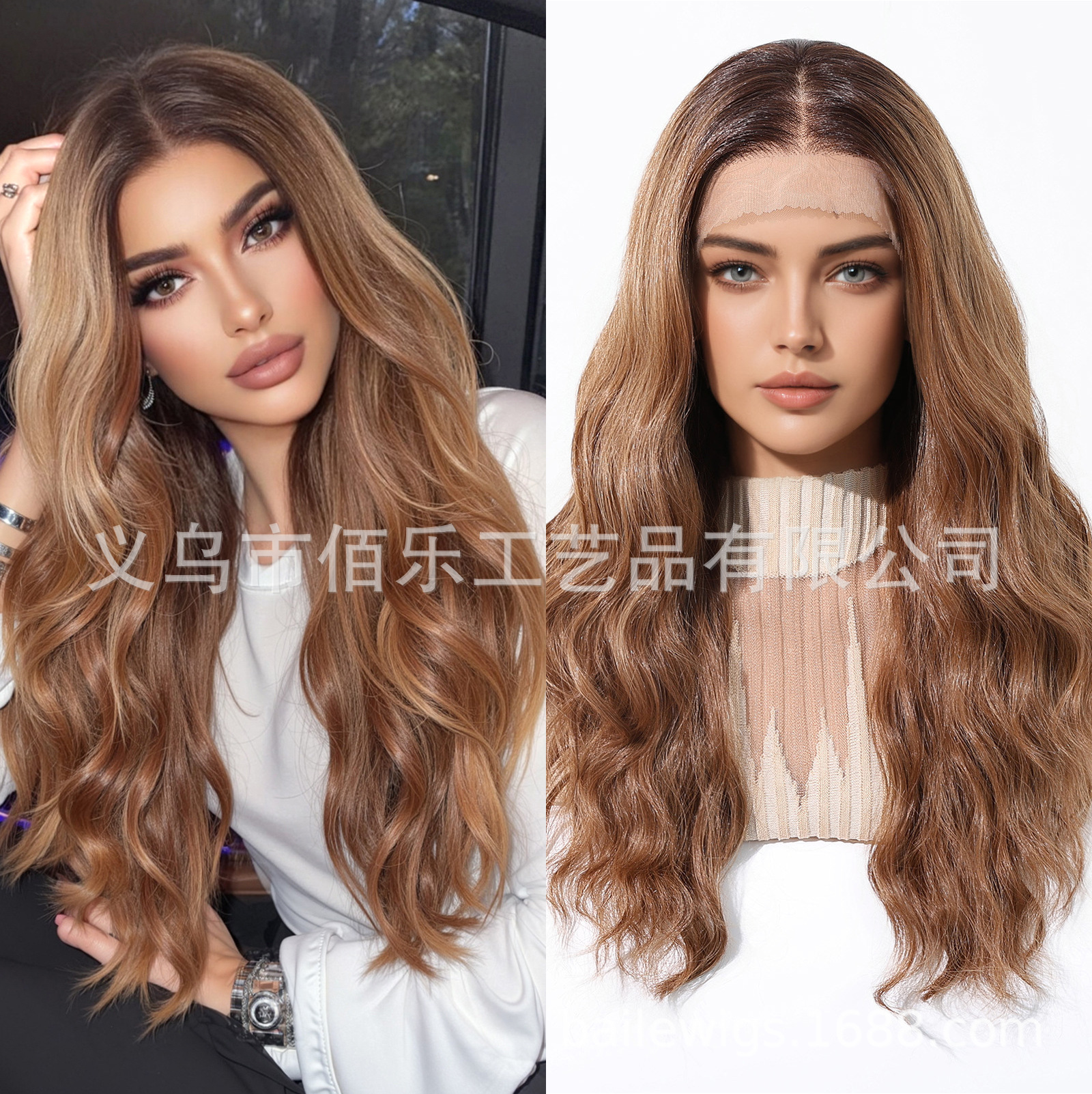 13*6 peluca de encaje de área grande con cabello largo y rizado dorado blanco en el medio image 12