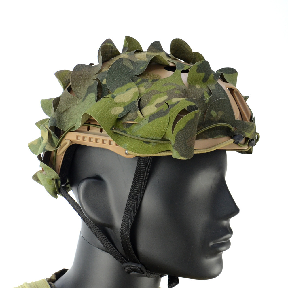 Cubierta de casco rápido casco táctico camuflaje tela corte láser CS campo casco tela 3D camuflaje casco paño